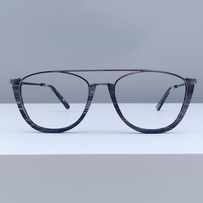 Double Bridge Wooden Glasses Frame EO - 5351 - HP eyeglasses