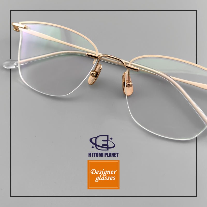 Elegant Women's Cat - Eye Rimless Glasses with Pure Titanium Frame - EO - 62012 - HP eyeglasses