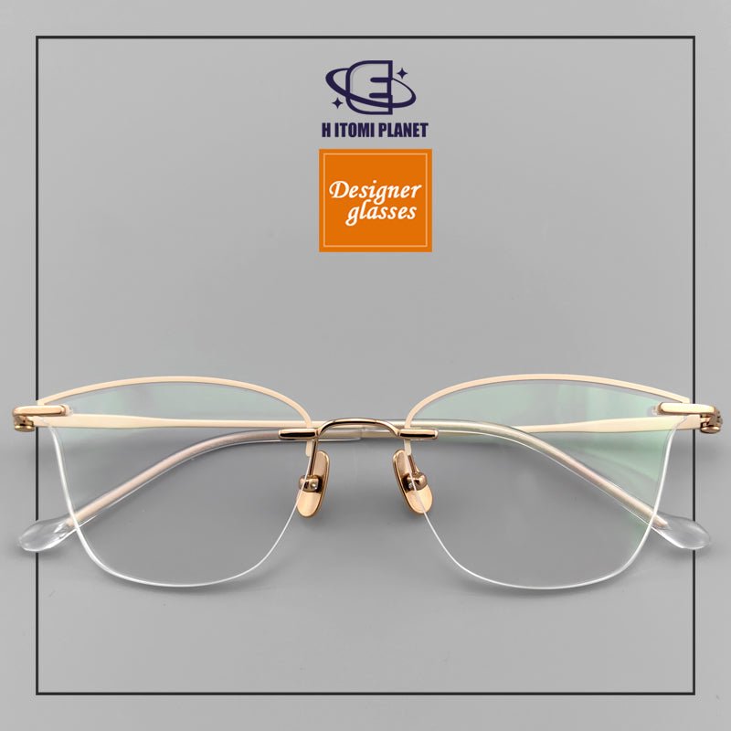 Elegant Women's Cat - Eye Rimless Glasses with Pure Titanium Frame - EO - 62012 - HP eyeglasses