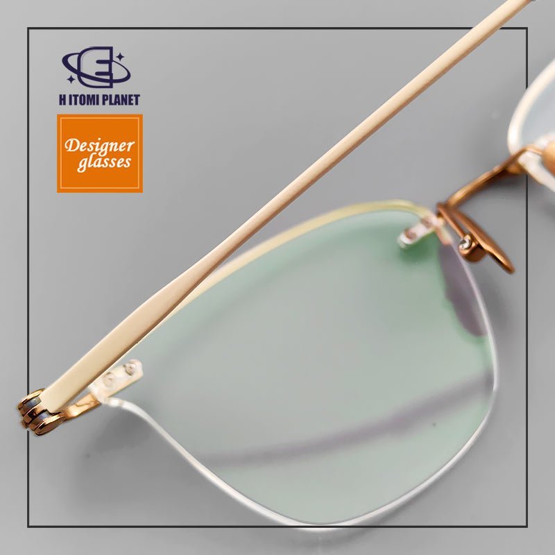 Elegant Women's Cat - Eye Rimless Glasses with Pure Titanium Frame - EO - 62012 - HP eyeglasses