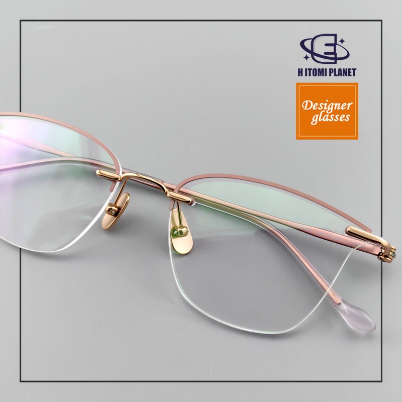 Elegant Women's Cat - Eye Rimless Glasses with Pure Titanium Frame - EO - 62012 - HP eyeglasses