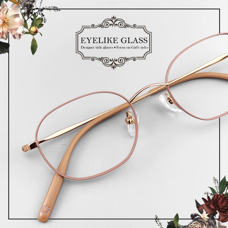 Elegant Women's Full - Frame Pure Titanium Eyeglasses | Lightweight & Stylish Design - EO - 6386 - HP eyeglasses