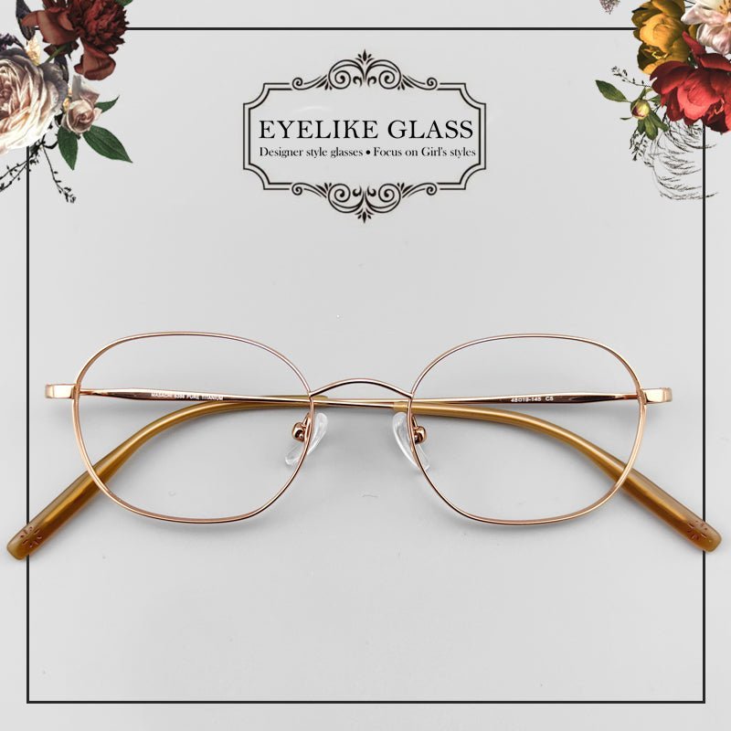 Elegant Women's Full - Frame Pure Titanium Eyeglasses | Lightweight & Stylish Design - EO - 6386 - HP eyeglasses