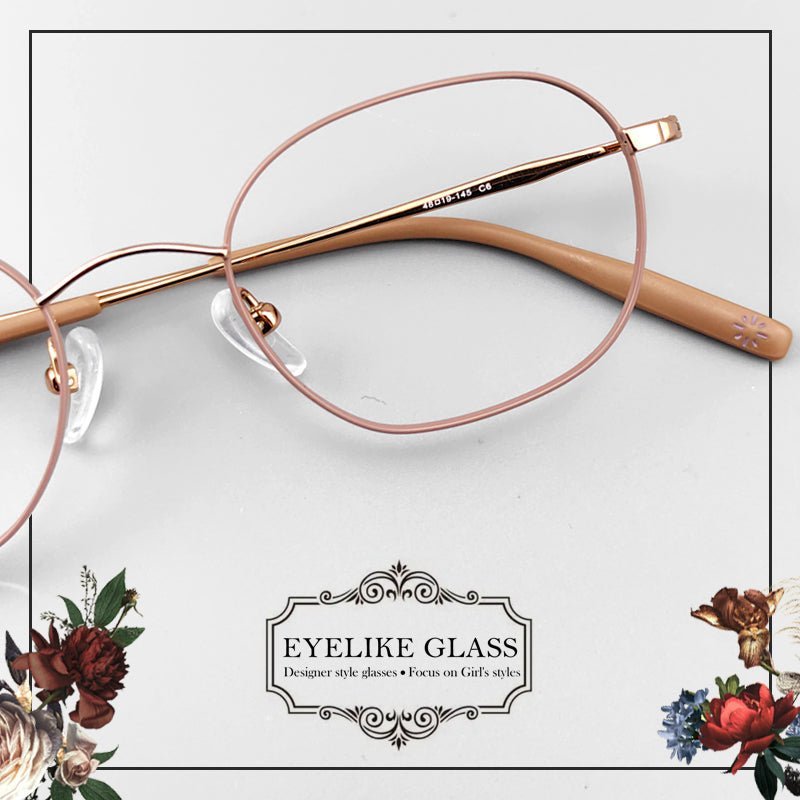 Elegant Women's Full - Frame Pure Titanium Eyeglasses | Lightweight & Stylish Design - EO - 6386 - HP eyeglasses