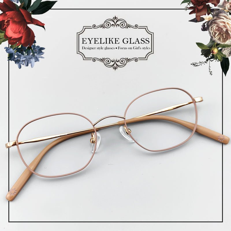 Elegant Women's Full - Frame Pure Titanium Eyeglasses | Lightweight & Stylish Design - EO - 6386 - HP eyeglasses