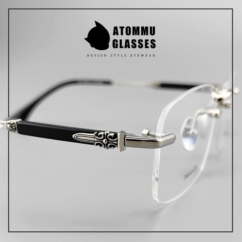 Frameless EyeGlasses for Business | Titanium and Acetate Blend Frame - EO - 699 - HP eyeglasses