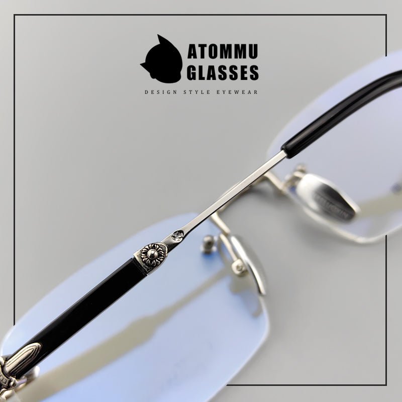 Frameless EyeGlasses for Business | Titanium and Acetate Blend Frame - EO - 699 - HP eyeglasses