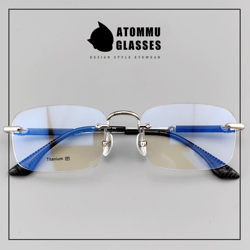 Frameless EyeGlasses for Business | Titanium and Acetate Blend Frame - EO - 699 - HP eyeglasses