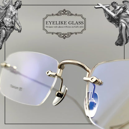 Gothic - Style Rimless Pure Titanium Glasses | Unisex Chrome Hearts - Inspired Frames - EO - 637 - HP eyeglasses