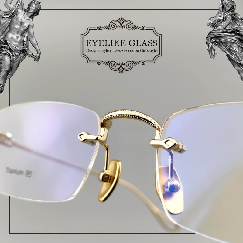 Gothic - Style Rimless Pure Titanium Glasses | Unisex Chrome Hearts - Inspired Frames - EO - 637 - HP eyeglasses