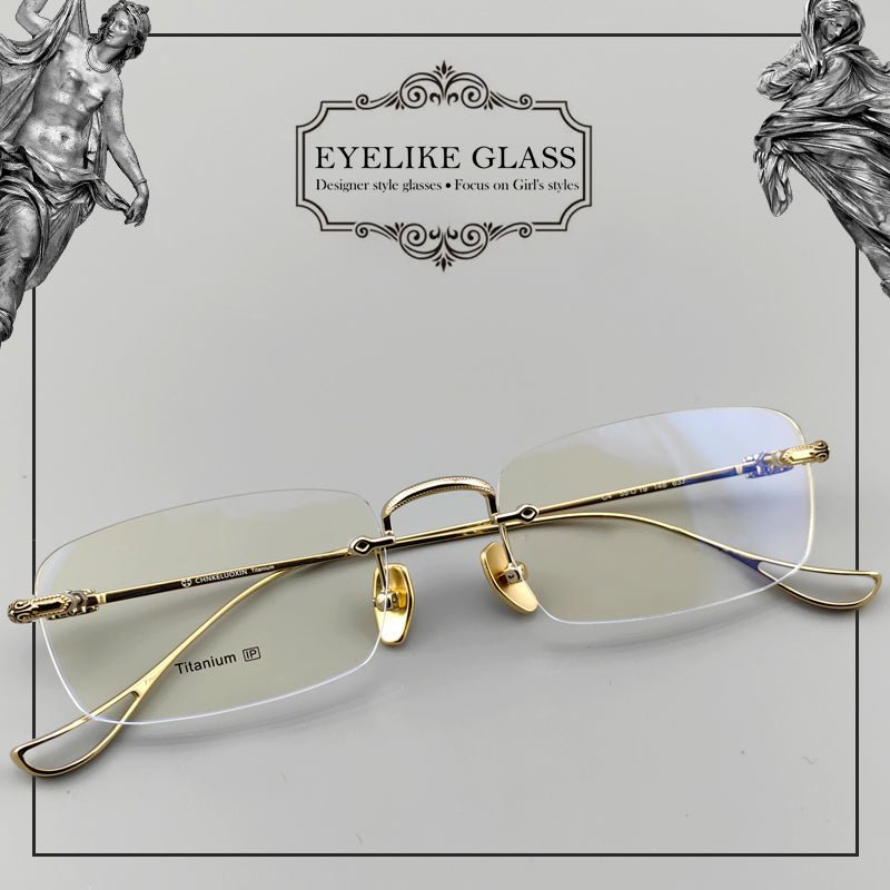 Gothic - Style Rimless Pure Titanium Glasses | Unisex Chrome Hearts - Inspired Frames - EO - 637 - HP eyeglasses