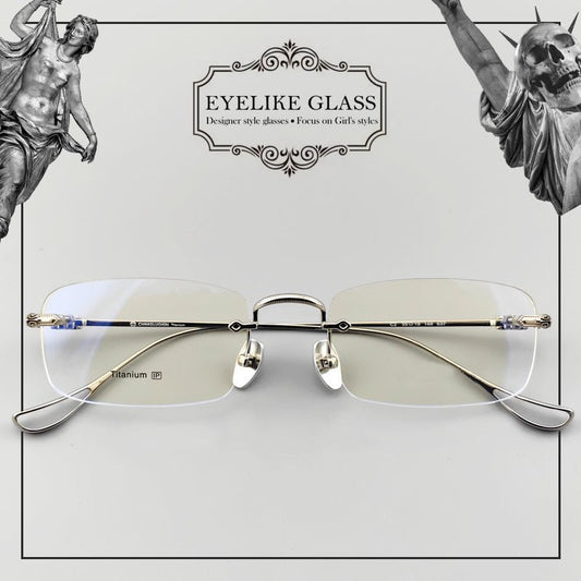 Gothic - Style Rimless Pure Titanium Glasses | Unisex Chrome Hearts - Inspired Frames - EO - 637 - HP eyeglasses