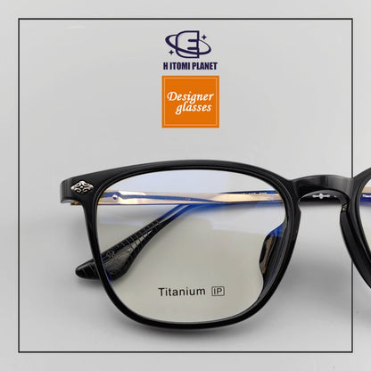 High Quality Acetate Full rim Glasses with Pure Titanium Metal Parts, Medieval Style Design - EO - 839 - HP eyeglasses