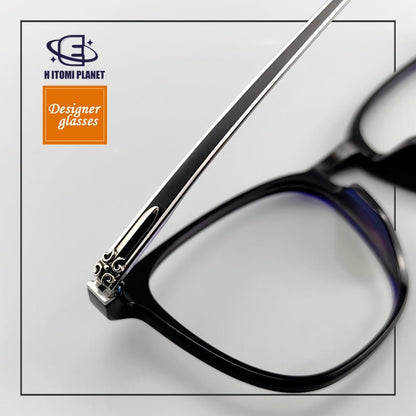 High Quality Acetate Full rim Glasses with Pure Titanium Metal Parts, Medieval Style Design - EO - 839 - HP eyeglasses