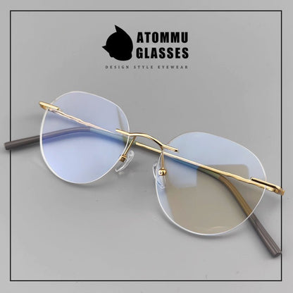 Japanese Style Frameless Glasses | Lightweight Pure Titanium Frame - EO - 6682 - HP eyeglasses