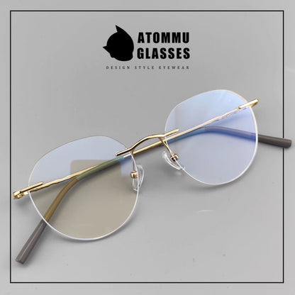 Japanese Style Frameless Glasses | Lightweight Pure Titanium Frame - EO - 6682 - HP eyeglasses