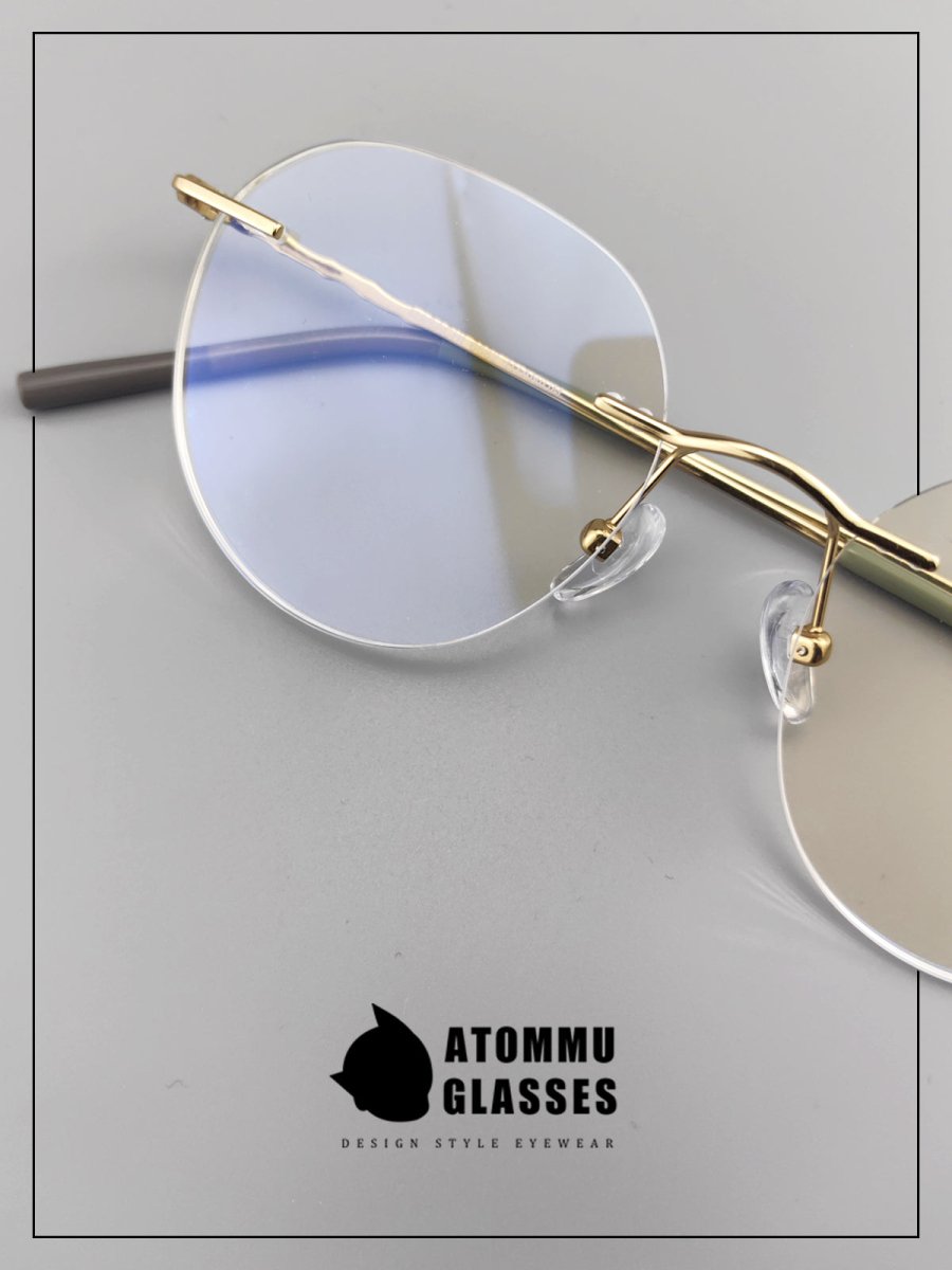 Japanese Style Frameless Glasses | Lightweight Pure Titanium Frame - EO - 6682 - HP eyeglasses