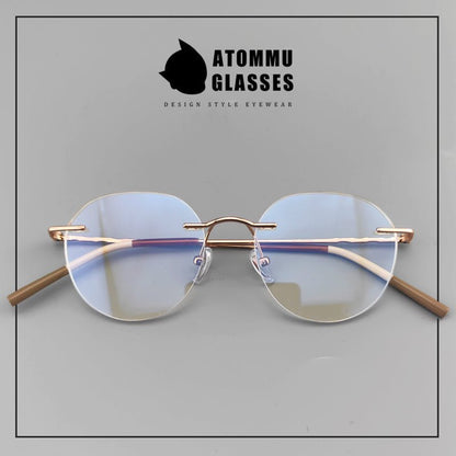 Japanese Style Frameless Glasses | Lightweight Pure Titanium Frame - EO - 6682 - HP eyeglasses