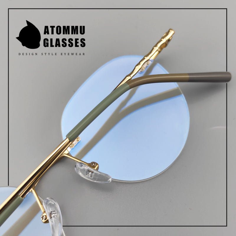 Japanese Style Frameless Glasses | Lightweight Pure Titanium Frame - EO - 6682 - HP eyeglasses