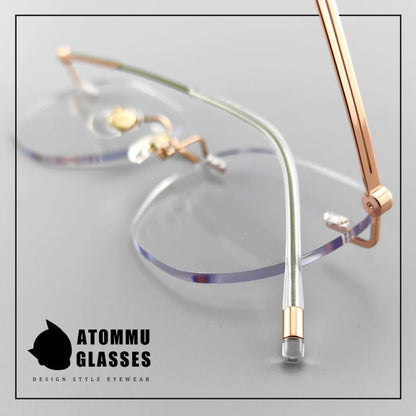 Japanese Titanium Rimless Glasses for Women | Customizable lenses Rimless Glasses - EO - 6773 - HP eyeglasses