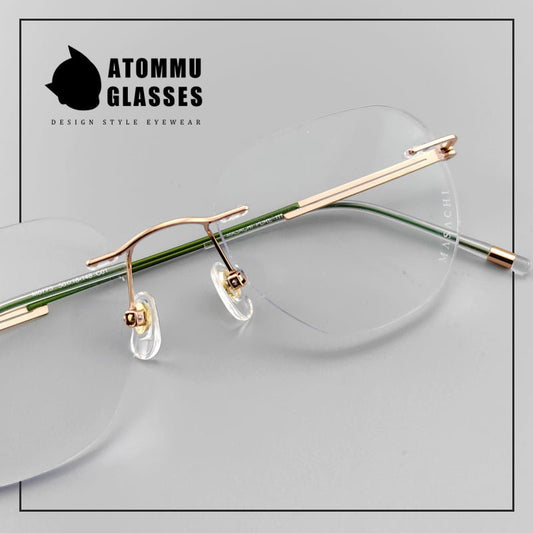 Japanese Titanium Rimless Glasses for Women | Customizable lenses Rimless Glasses - EO - 6773 - HP eyeglasses