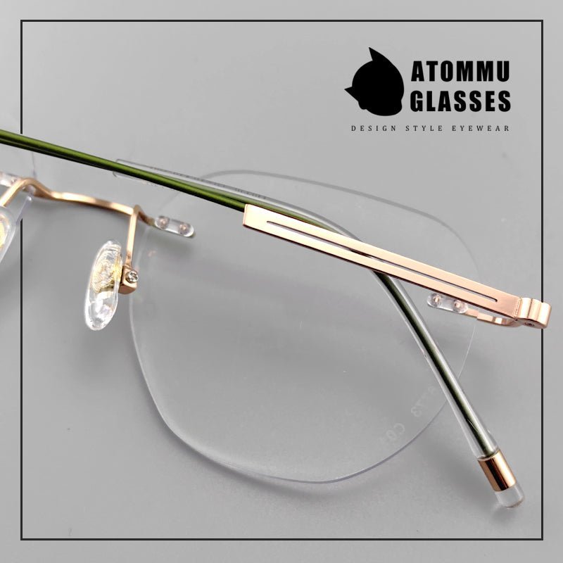 Japanese Titanium Rimless Glasses for Women | Customizable lenses Rimless Glasses - EO - 6773 - HP eyeglasses