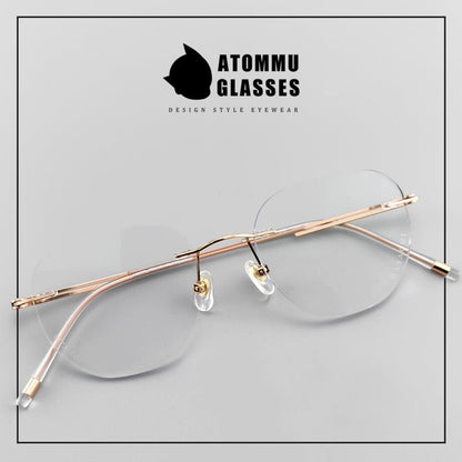 Japanese Titanium Rimless Glasses for Women | Customizable lenses Rimless Glasses - EO - 6773 - HP eyeglasses