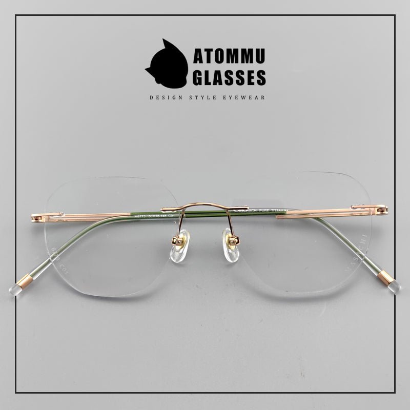 Japanese Titanium Rimless Glasses for Women | Customizable lenses Rimless Glasses - EO - 6773 - HP eyeglasses