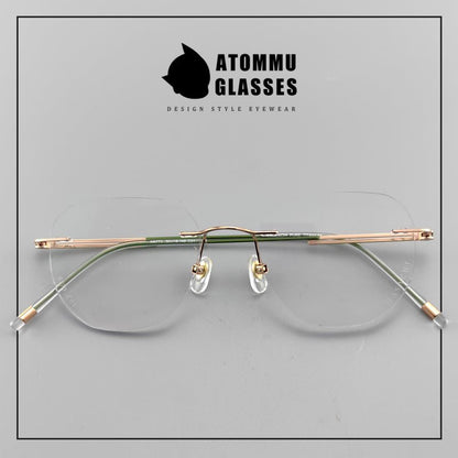 Japanese Titanium Rimless Glasses for Women | Customizable lenses Rimless Glasses - EO - 6773 - HP eyeglasses