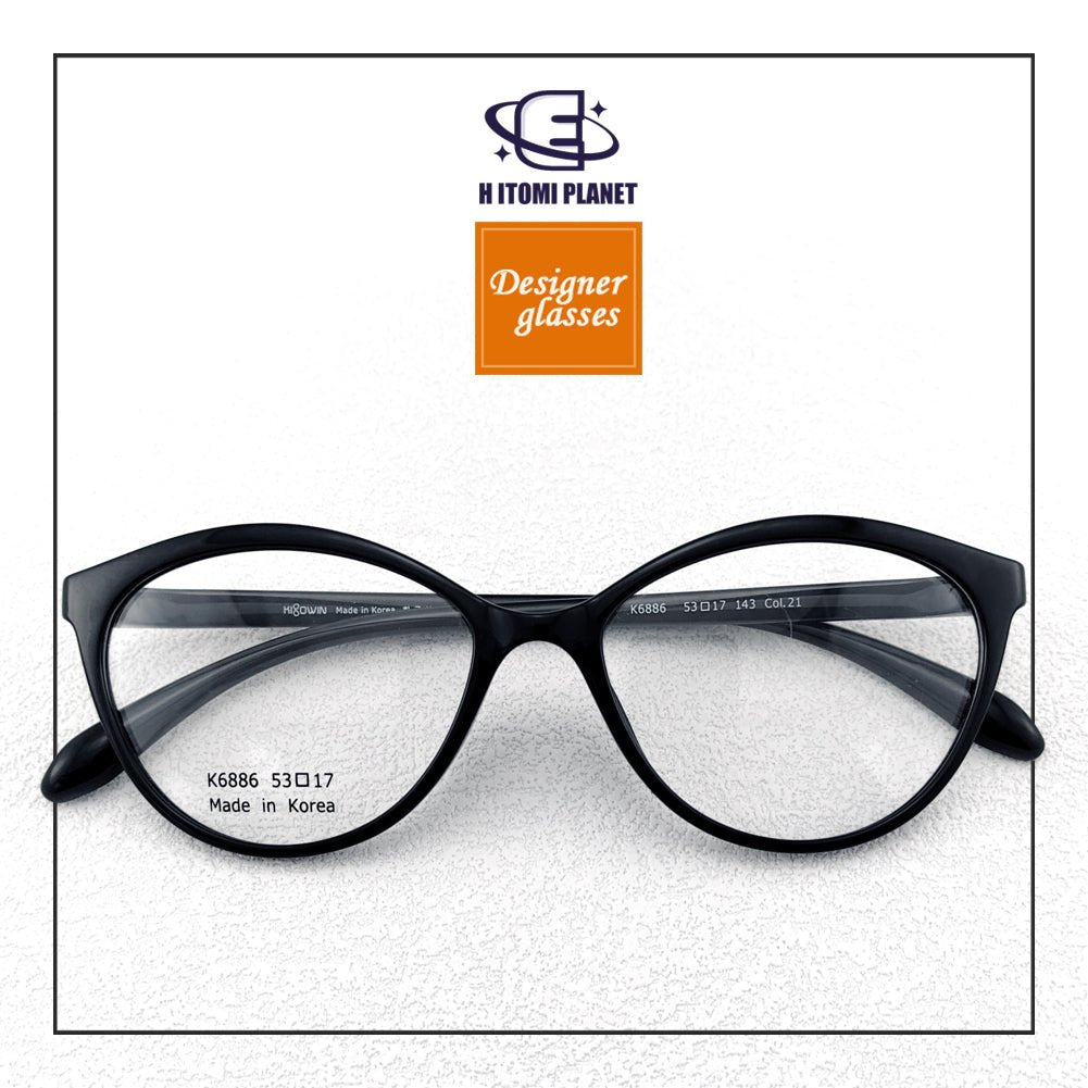 Korean TR90 simple women's cat eye transparent frame glasses - EO - 6886 - HP eyeglasses