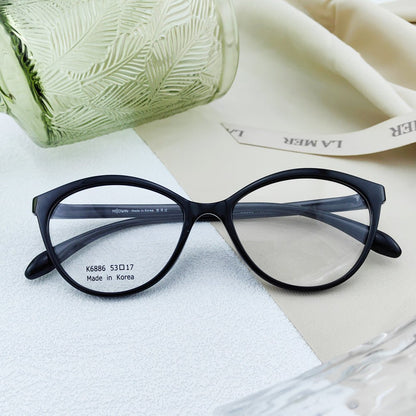 Korean TR90 simple women's cat eye transparent frame glasses - EO - 6886 - HP eyeglasses