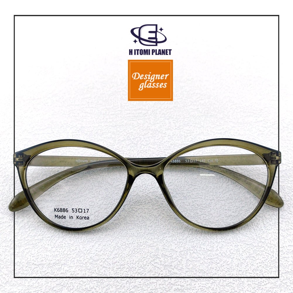 Korean TR90 simple women's cat eye transparent frame glasses - EO - 6886 - HP eyeglasses