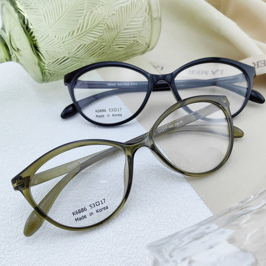 Korean TR90 simple women's cat eye transparent frame glasses - EO - 6886 - HP eyeglasses