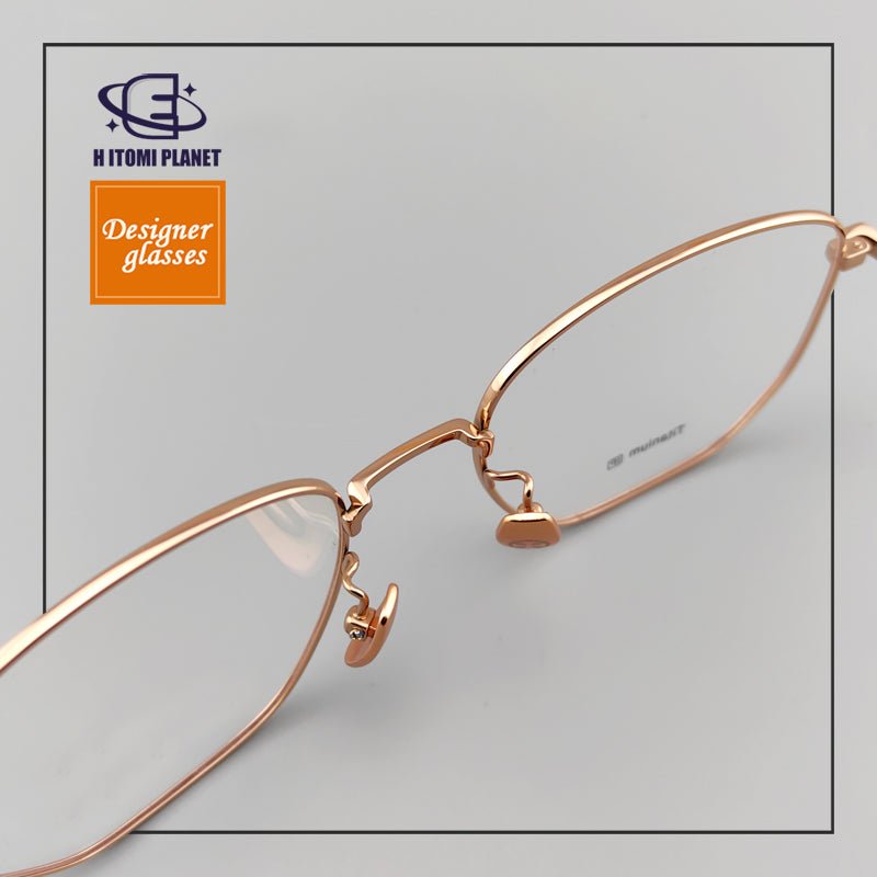 Large Rectangular Full - Frame Glasses | Pure Titanium Frame & Fashionable Retro Look - EO - 579 - HP eyeglasses