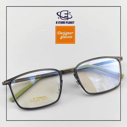 Lindbergh same style Rectangular Full - Frame Beta Titanium Glasses (EO - 3021) - Lightweight, Screwless Design, Perfect for Smaller Faces - HP eyeglasses