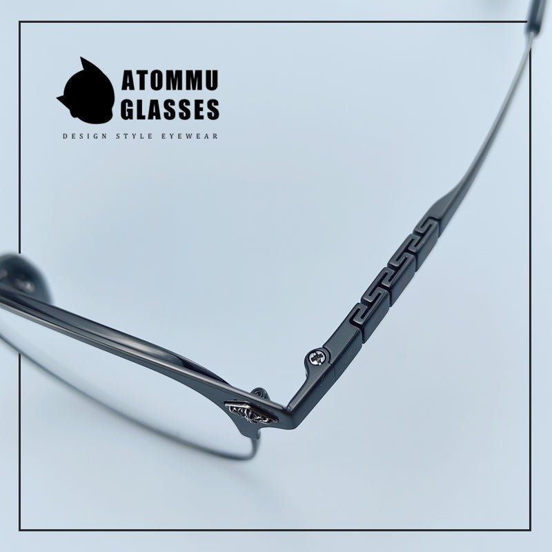 Premium Browline Titanium Eyeglasses: Browline Design with Accordion - style Temple Arms - EO - 622 - HP eyeglasses