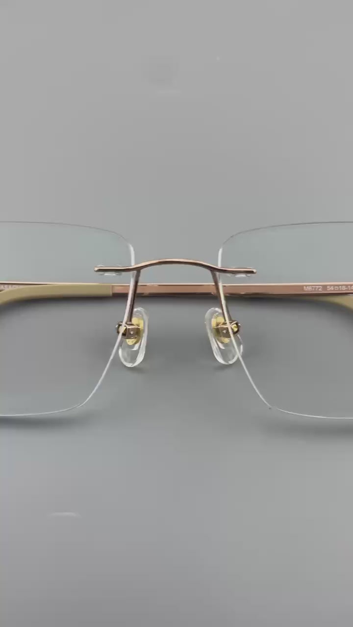 Unisex Business Rimless Glasses - Pure Japanese Titanium Frame - EO-7661