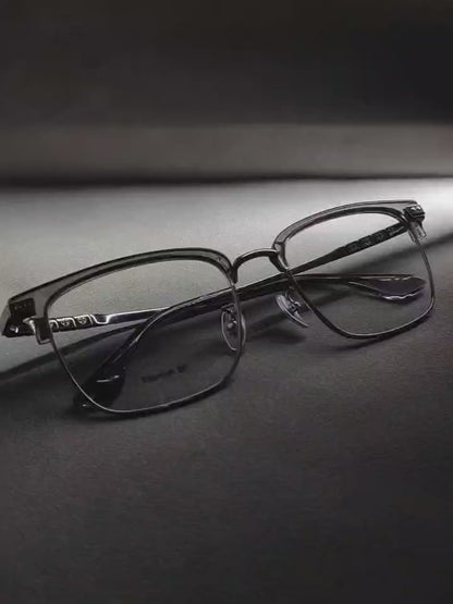 Acetate & pure titanium design Browline glasses frame EO-650