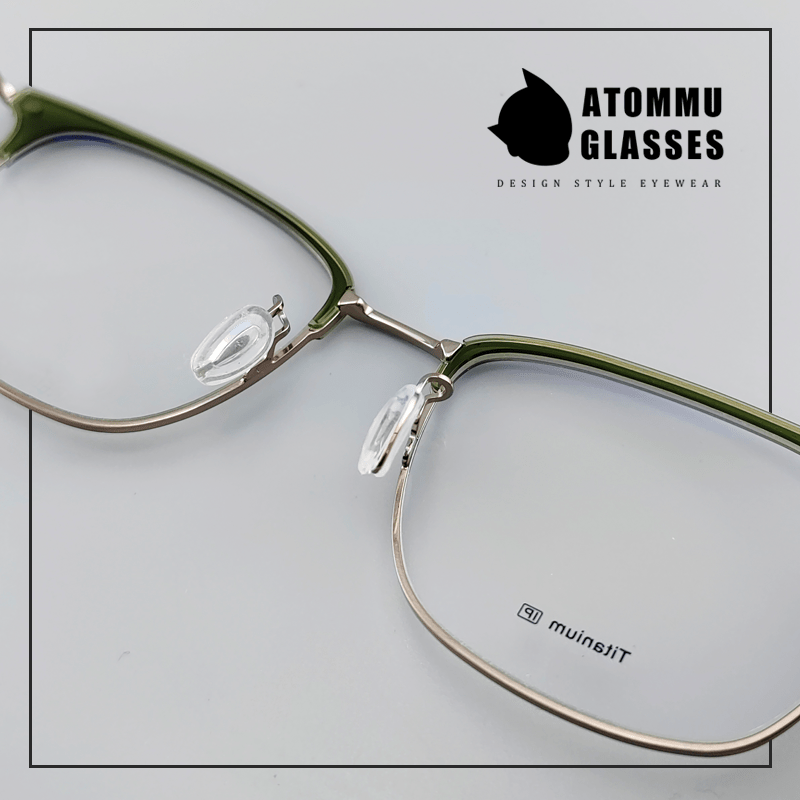 Pure Titanium Browline Eyeglass Acetate Browline transparent frame glasses - EO - 804 - HP eyeglasses