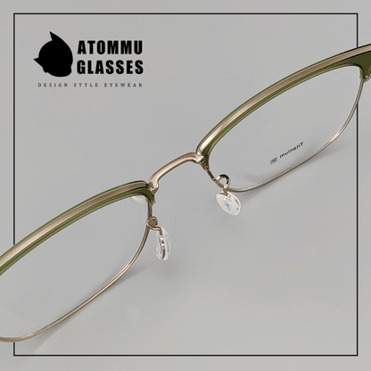 Pure Titanium Browline Eyeglass Acetate Browline transparent frame glasses - EO - 804 - HP eyeglasses