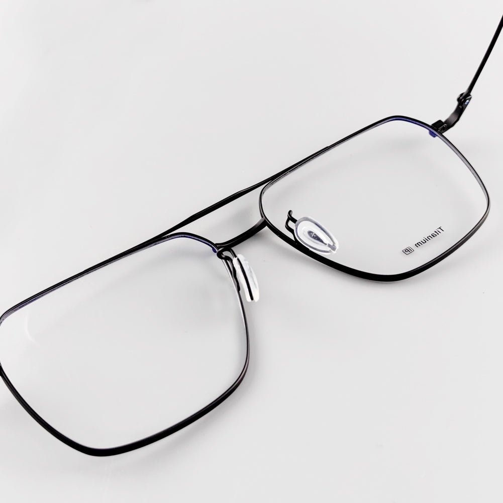 Pure Titanium Double Bridge Aviator Optical Eyeglass Frames - EO - 808 - HP eyeglasses