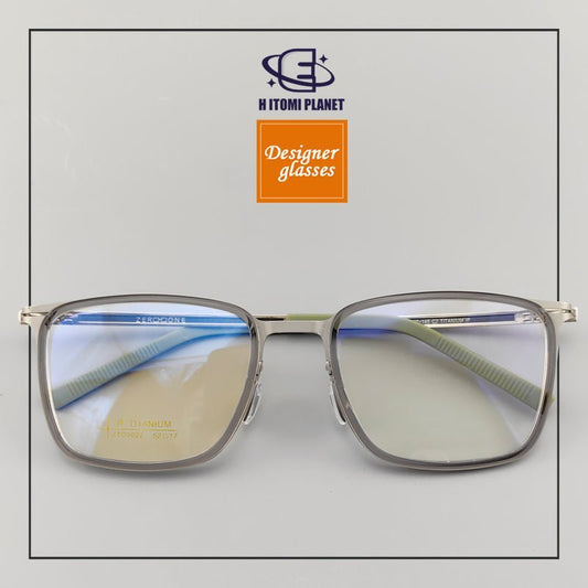 Rectangular Full - Frame Beta Titanium Glasses - Lightweight, Screwless Design, Wide Vision - EO - 3022 - HP eyeglasses