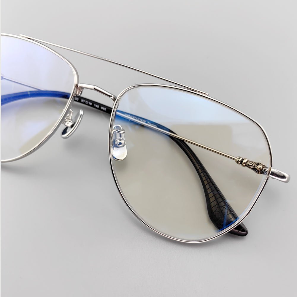 Retro Pilot Optical Eyeglass Frames - Vintage Style with Unique Cross Logo Design - EO - 685 - HP eyeglasses