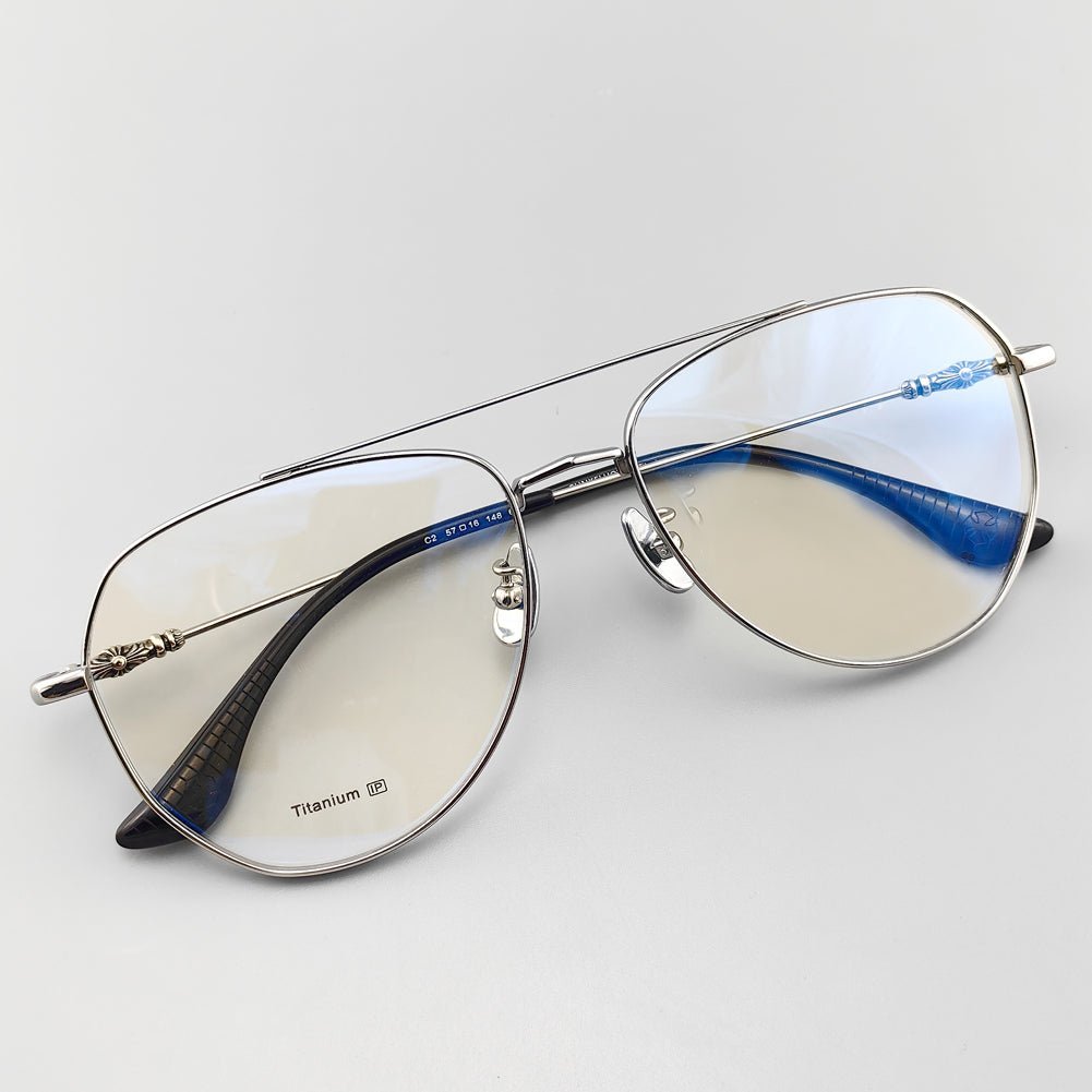 Retro Pilot Optical Eyeglass Frames - Vintage Style with Unique Cross Logo Design - EO - 685 - HP eyeglasses