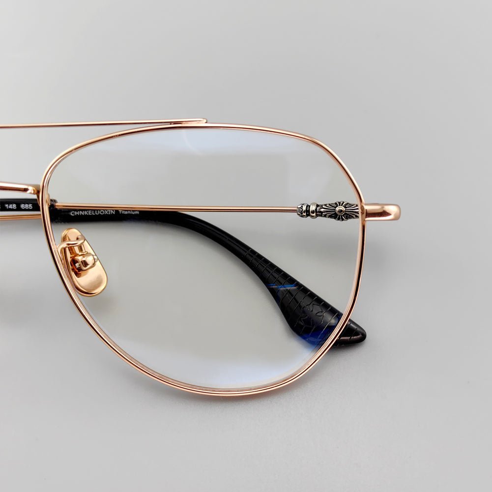 Retro Pilot Optical Eyeglass Frames - Vintage Style with Unique Cross Logo Design - EO - 685 - HP eyeglasses