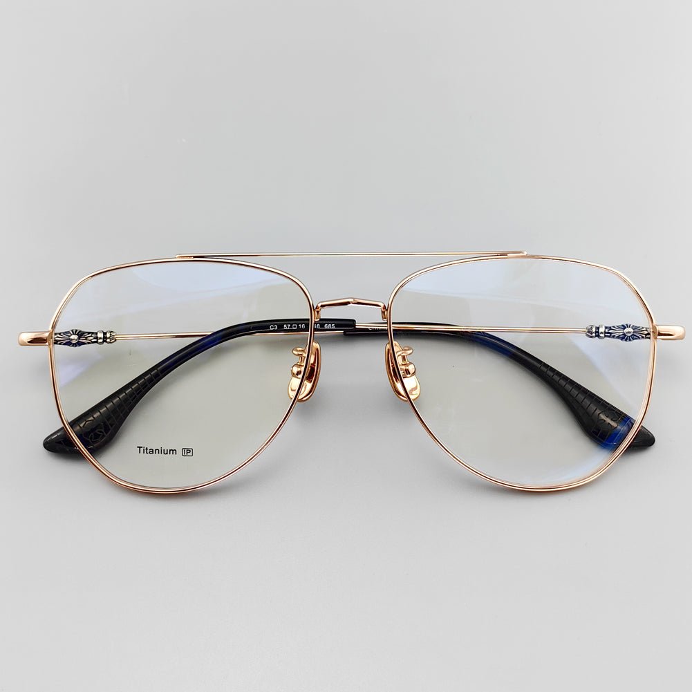 Retro Pilot Optical Eyeglass Frames - Vintage Style with Unique Cross Logo Design - EO - 685 - HP eyeglasses