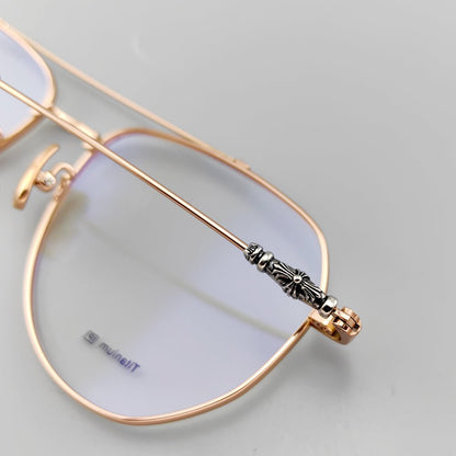 Retro Pilot Optical Eyeglass Frames - Vintage Style with Unique Cross Logo Design - EO - 685 - HP eyeglasses