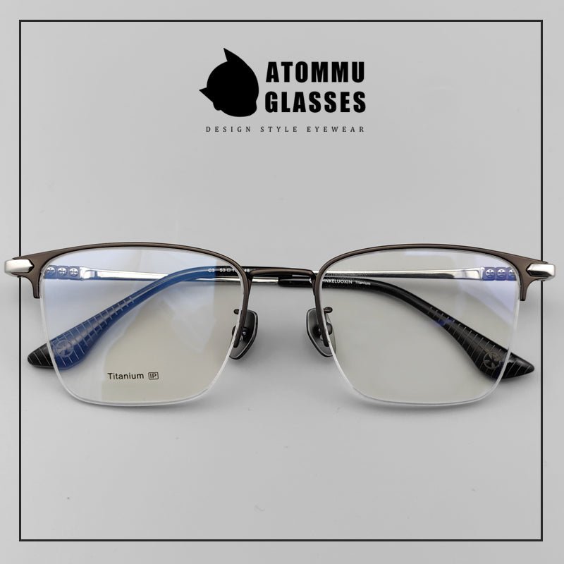 Same style as Chrome Hearts Half frame electroplated pure titanium Browline spectacle frame EO - 502 - HP eyeglasses