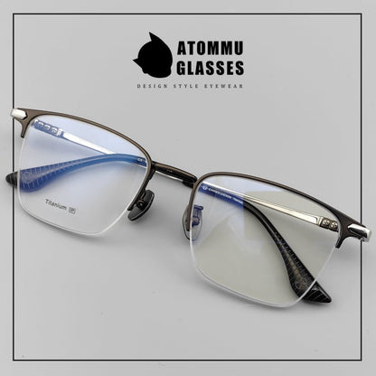 Same style as Chrome Hearts Half frame electroplated pure titanium Browline spectacle frame EO - 502 - HP eyeglasses