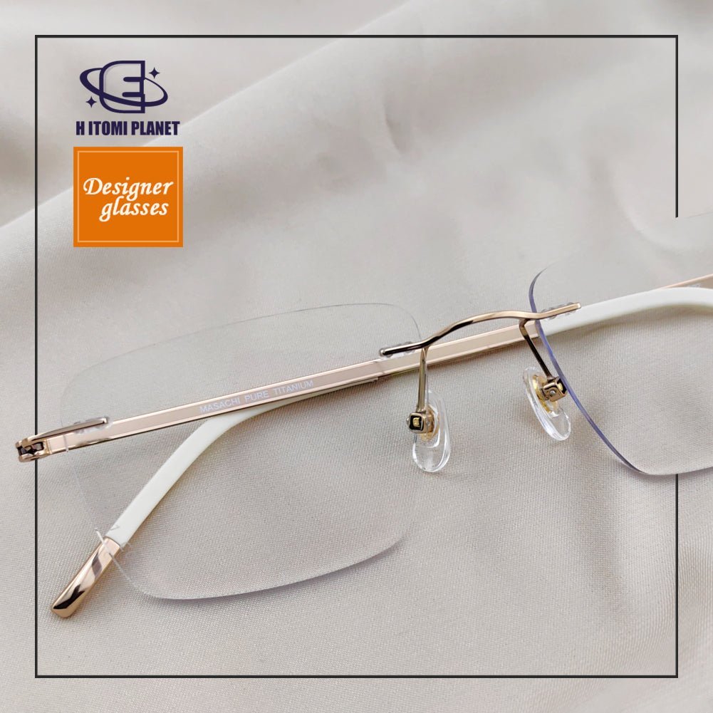 Unisex Business Rimless Glasses - Pure Japanese Titanium Frame - EO - 7661 - HP eyeglasses